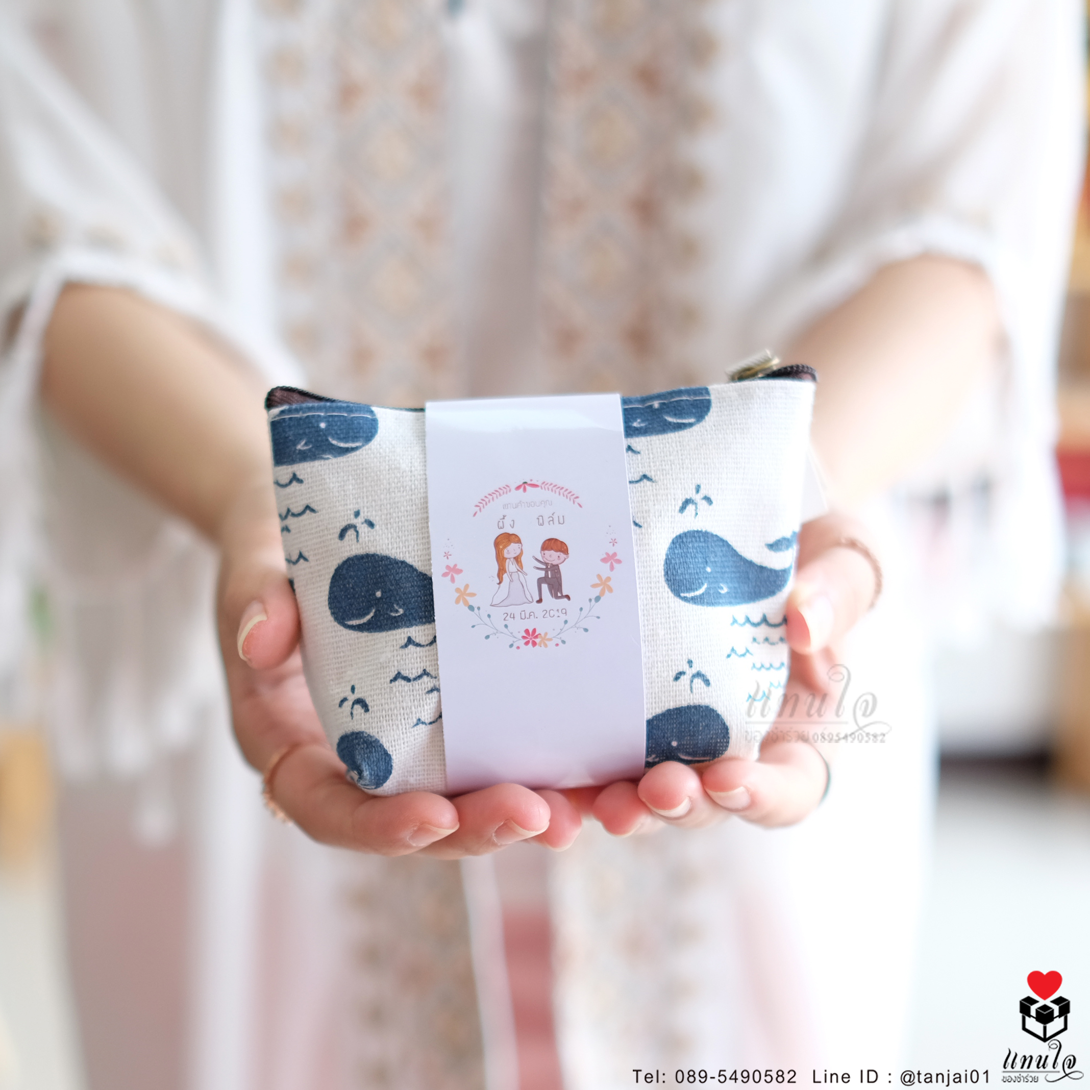 ของชำร่วยกระเป๋าผ้า กระเป๋าใส่เหรียญ กระเป๋าเก็บเหรียญน่ารัก ลายสัตว์น่ารัก ลายหมี สีพาสเทล ใช้งานได้จริง 05