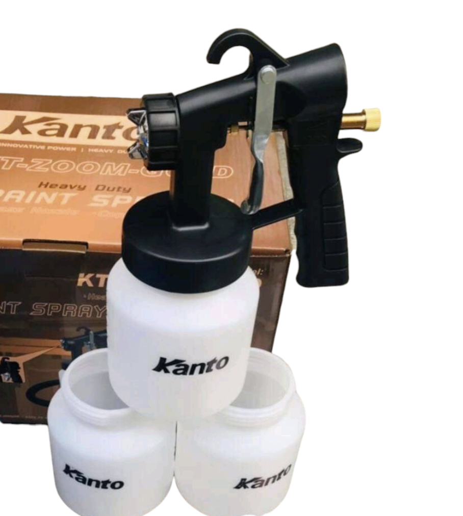 กาพ่นสีไฟฟ้ายี่ห้อ KANTO รุ่น KT-ZOOM-GOLD (รุ่นถังพลาสติก) แต่แถมมากกว่าเดิม รวม 3 ถัง