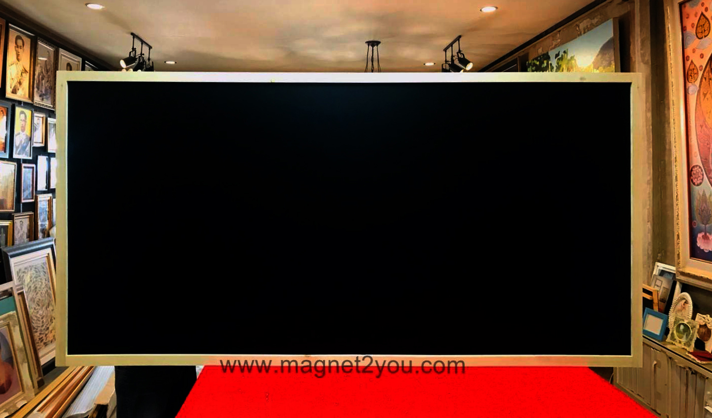 กระดานดำ 120x240 ติดผนัง (โครง4 MM) กรอบไม้สนเลือกสีได้