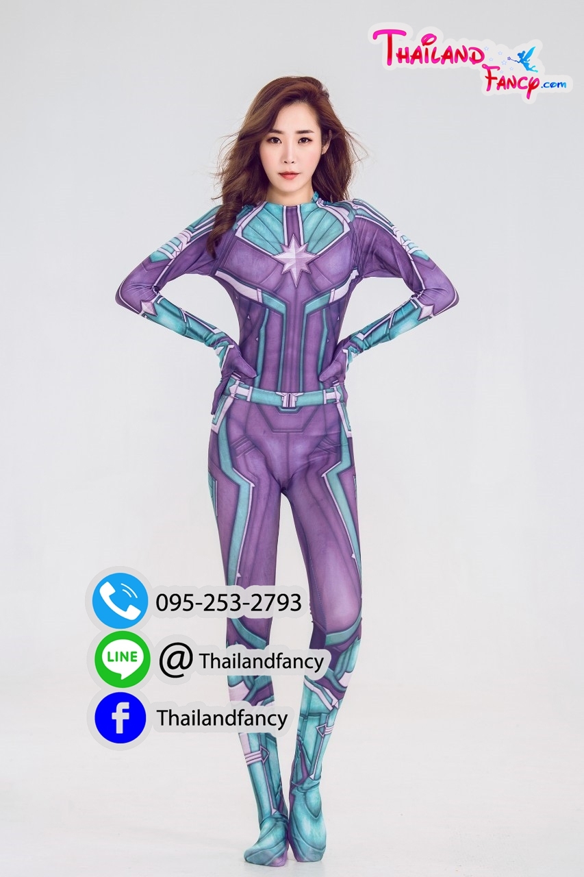 ชุดแฟนซีกัปตันมาร์เวล ชุดซุปเปอร์ฮีโร่ผู้หญิง Captain Marvel Costume ชุดการ์ตูน ชุดคอสเพลย์ภาพยนต์The Avengers