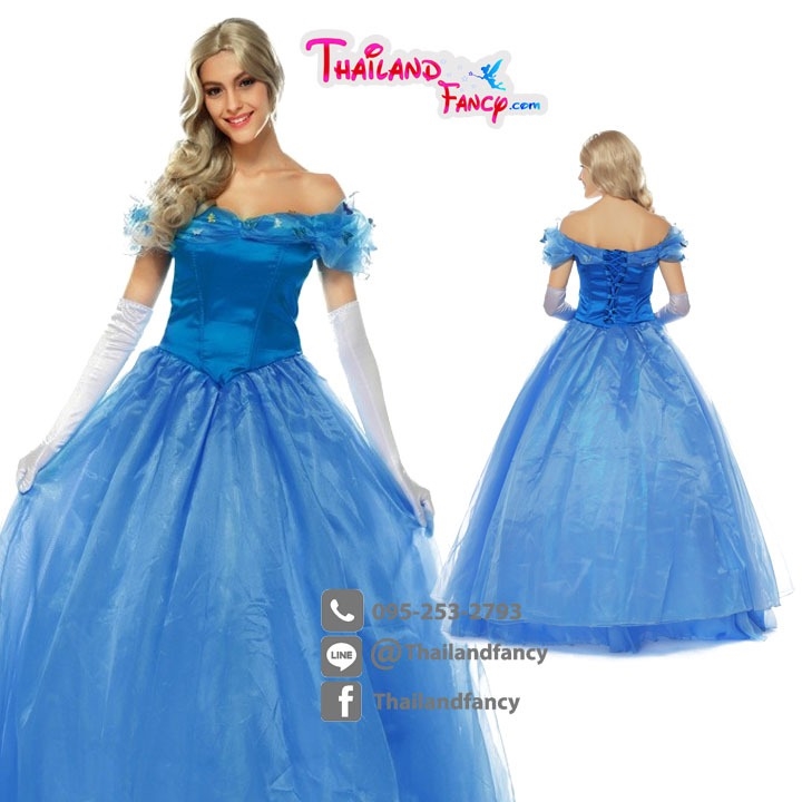 ชุดแฟนซีผู้หญิงสำหรับเช่า Cinderella Costume เช่าชุดแฟนซีซินเดอเรลล่า ชุดเจ้าหญิงรองเท้าแก้ว ชุดคอสเพลย์การ์ตูน