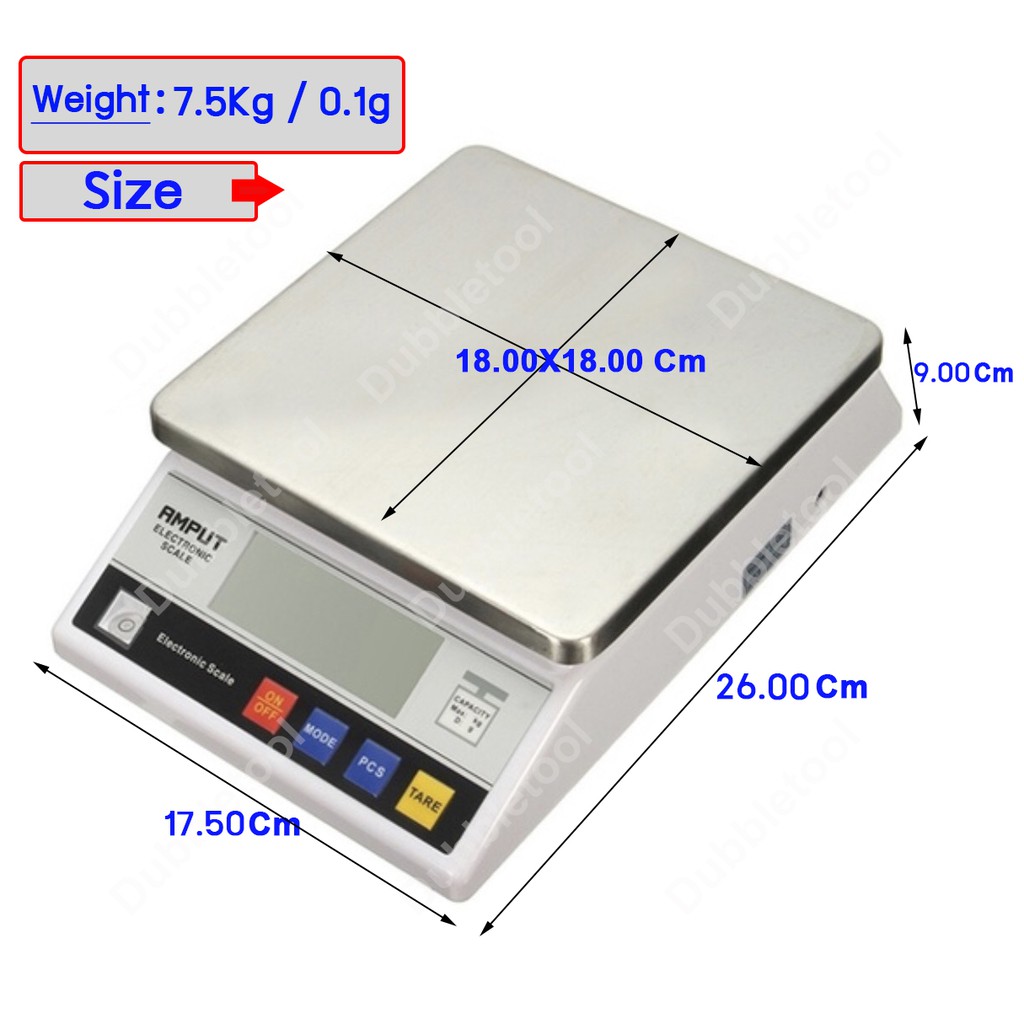 DNK GROUP เครื่องชั่งดิจิตอลตั้งโต๊ะ7.5kg ความละเอียด 0.1กรัม Digital Scale 7.5 Kg/0.1g