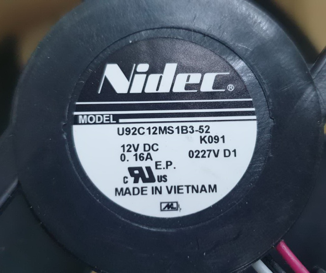 Nidec U92C12MS1B3-52 K091 พัดลมตู้เย็น SAMSUNG 12VDC (มีโฟมด้านข้าง) ขนาด 91.2*91.2 mm