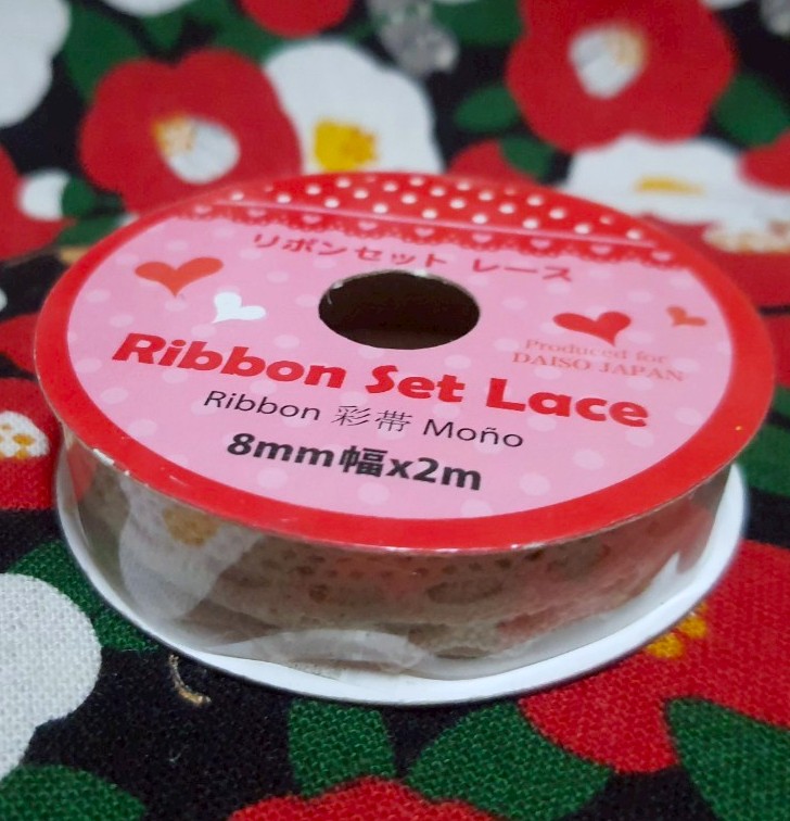 Ribbon Set Lace Ribbon Mono 8mm x 2m ริบบิ้นผ้า น่ารักๆ จากญี่ปุ่น ใช้สำหรับงานตกแต่ง งานประดิษฐ์