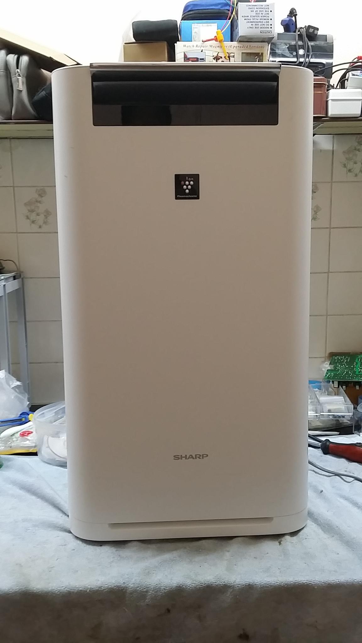 ซ่อมเครื่องฟอกอากาศจากประเทศญี่ปุ่น ยี่ห้อ SHARP รุ่น KI-GS70-W อาการเปิดไม่ติดซ๊อตเพราะเสียบไฟ 220V