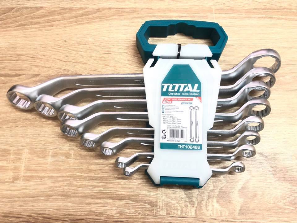 ประแจแหวนเดี่ยวTOTAL 8 ตัว/ชุด เบอร์ 6-22mm