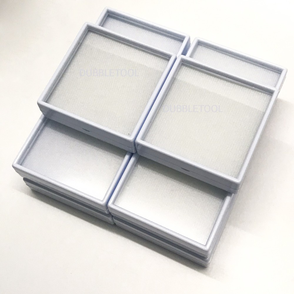 กล่องใสพลอยขนาด 9x9 Cm กล่องใส่เครื่องประดับพื้นเป็นพองน้ำ 1แพ็ค/10ใบ/สีขาว Gem Box 9x9Cm.