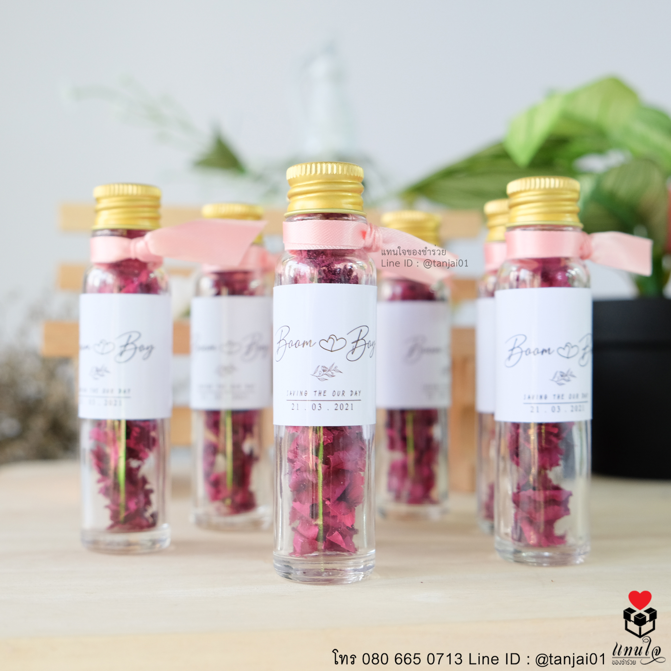 ของชำร่วยงานแต่งงาน บุหงาหอมในขวดแก้ว ผูกริบบิ้น แนววินเทจ ของแจกงานแต่งงาน ของที่ระลึกงานแต่งงาน 06