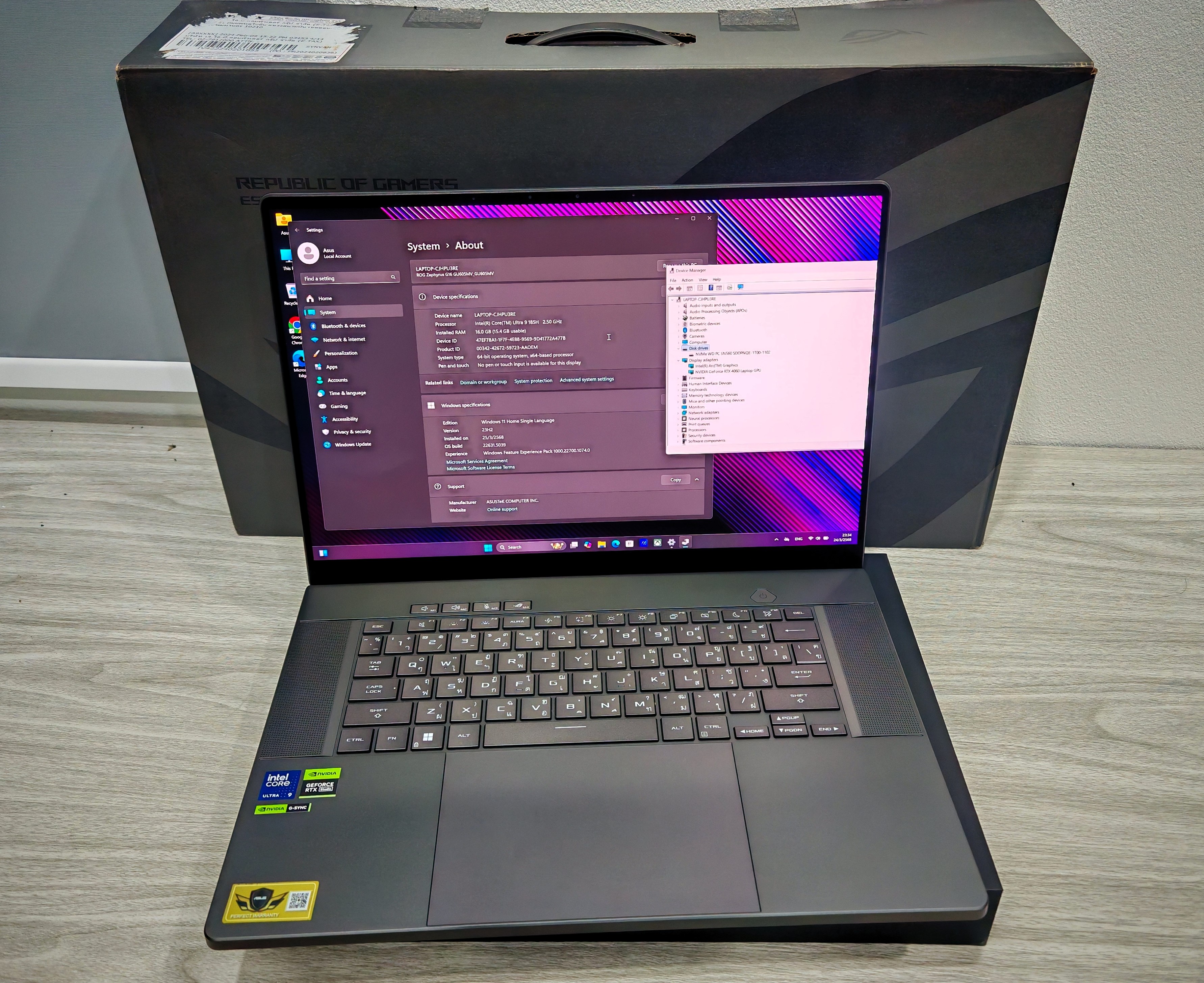 ASUS ROG ZEPHYRUS G16 GU605MV-QR198WS (ECLIPSE GRAY)