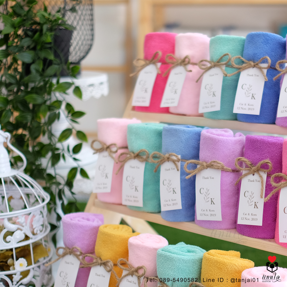 ผ้านาโนซับน้ำดีมาก!! ม้วน ป้ายชื่อผูกเชือกป่าน ราคาพร้อมแพคเกจแล้ว