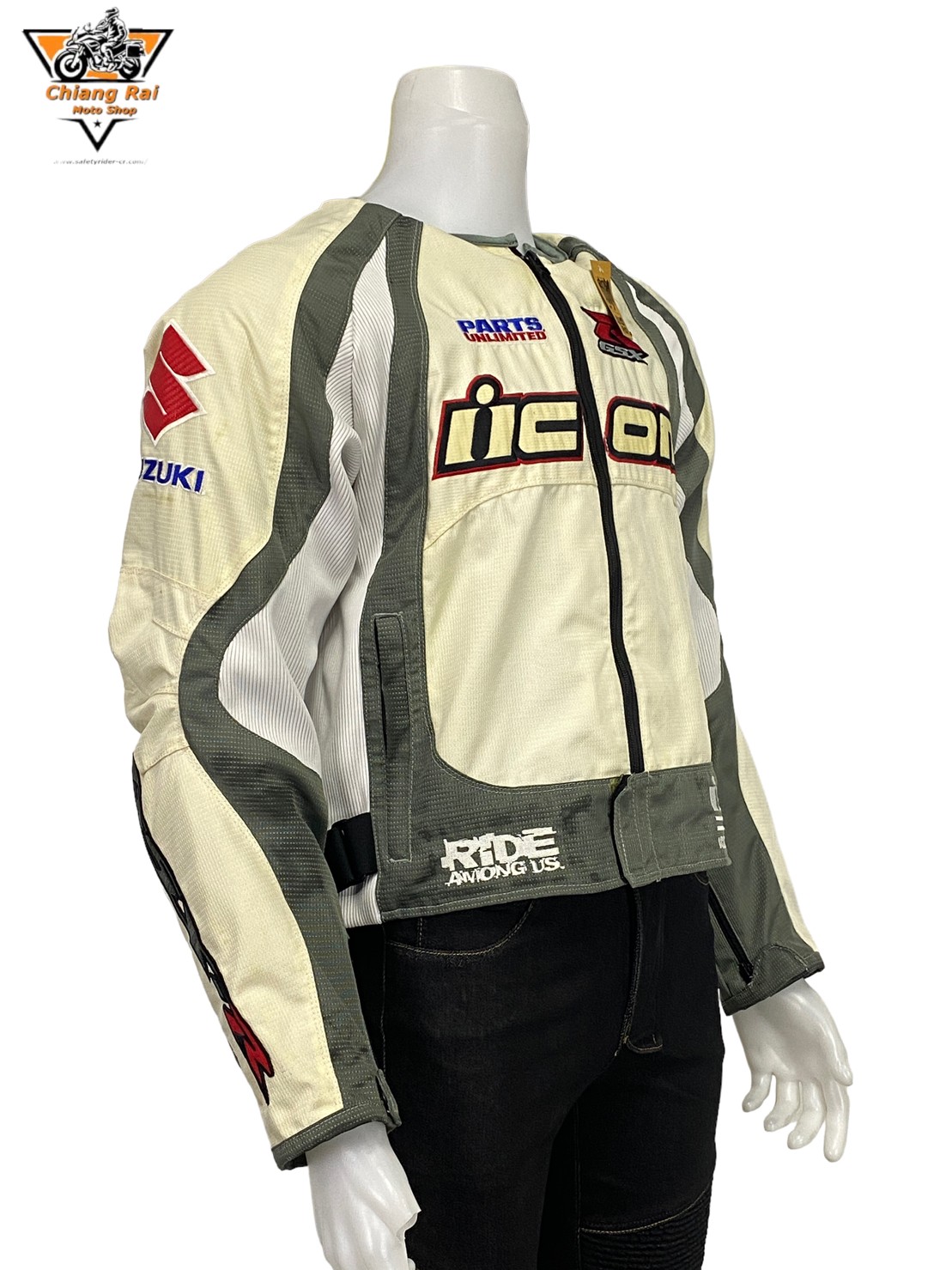 เสื้อขี่มอเตอร์ไซด์( มือสอง) RCSA 613: อก 42" ยาว 22" (M) **ICON**