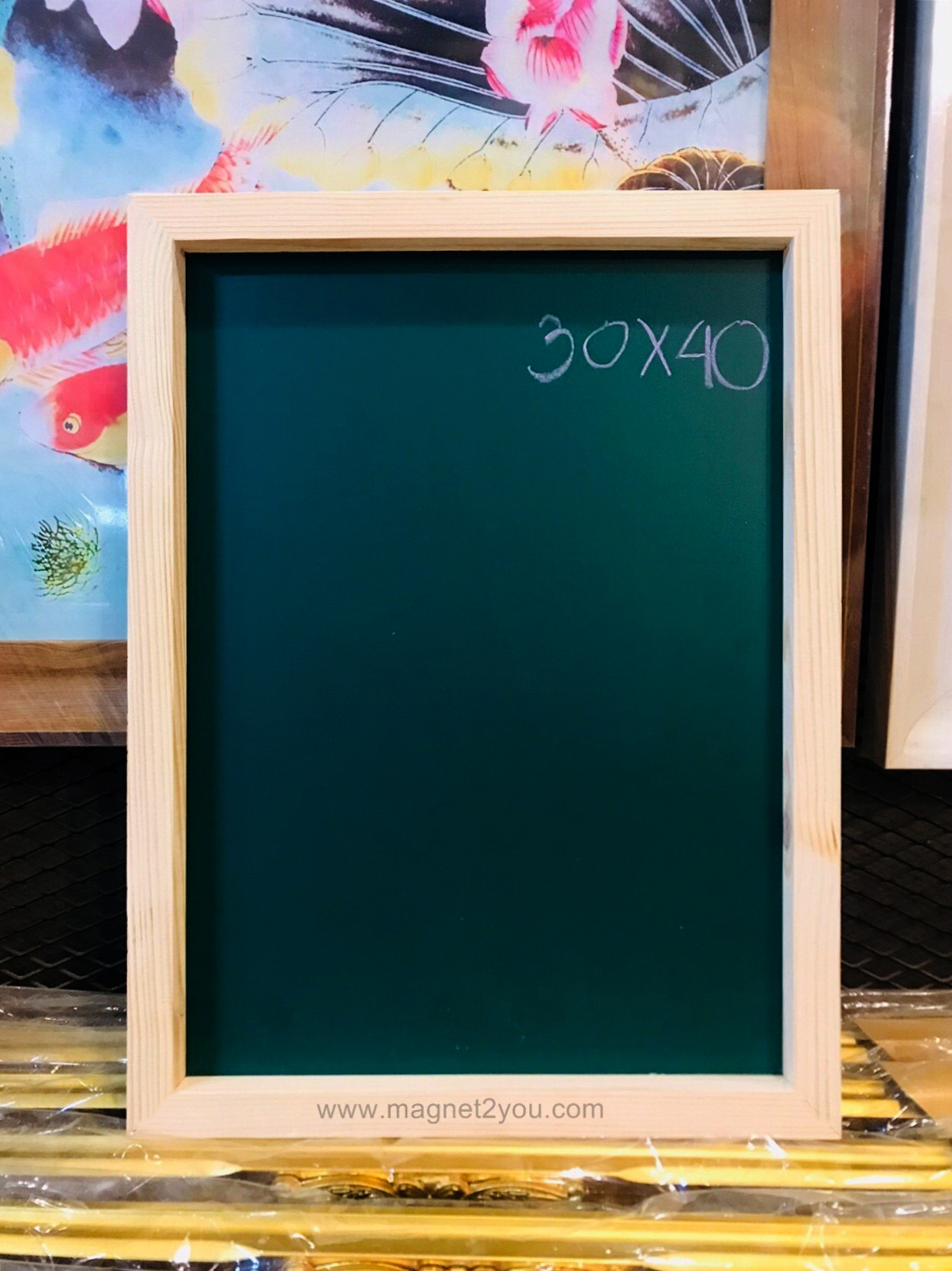 กระดานเขียว 30x40 (A3) ติดผนังเลือกสีกรอบได้
