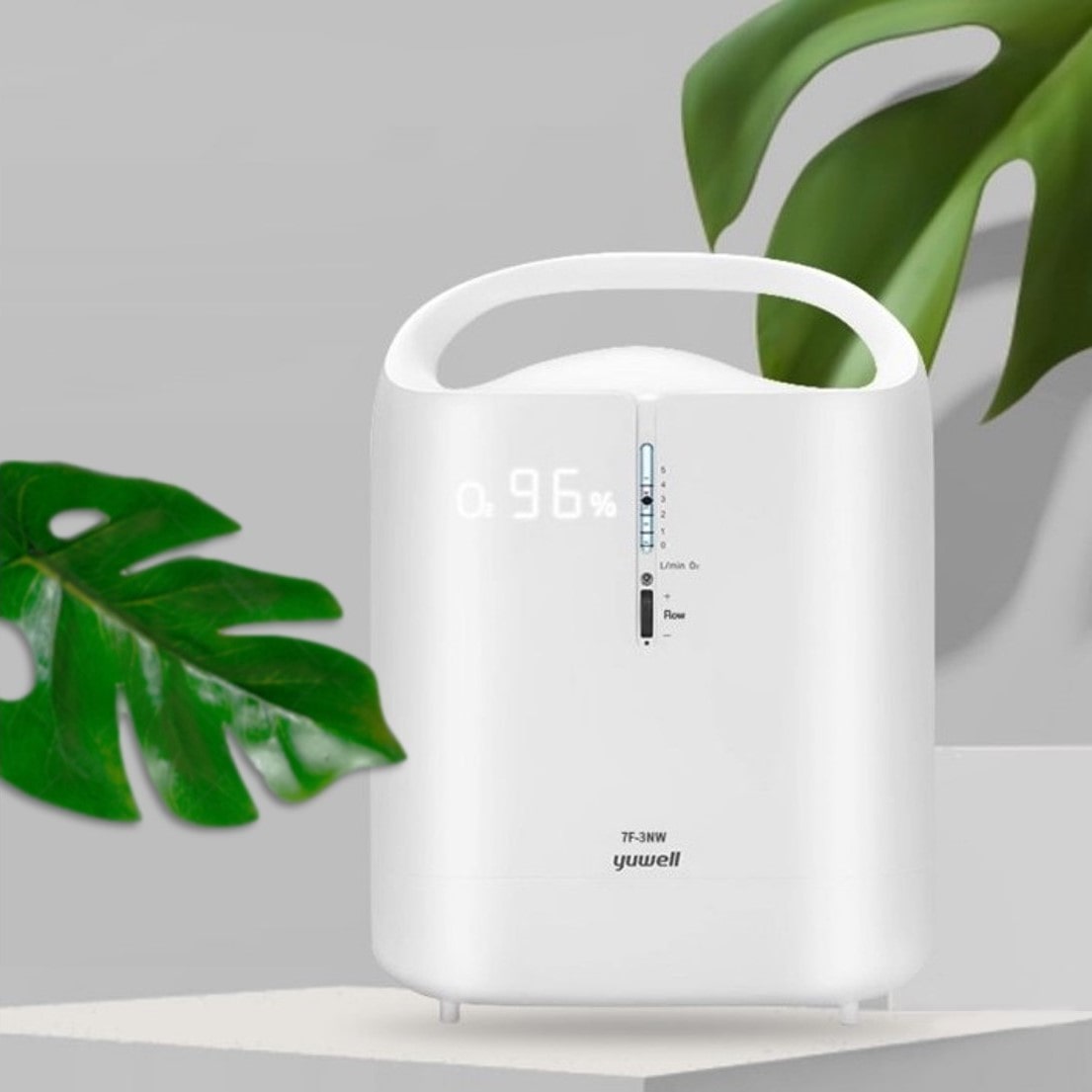 เครื่องผลิตออกซิเจน ขนาด 3 ลิตร YUWELL Oxygen Concentrator รุ่น 7F-3NW (แสดง %ความเข้มข้นออกซิเจน)