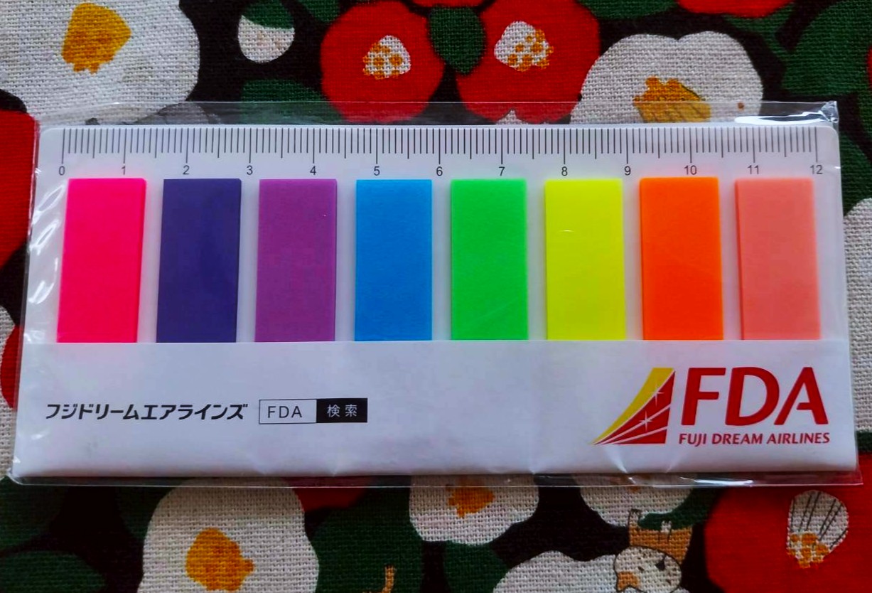 กระดาษโน๊ต sticky notes Post it JAPAN FDA จากญี่ปุ่น 1 แพ๊ค มี 8 สี Size : 4 x 1 cm