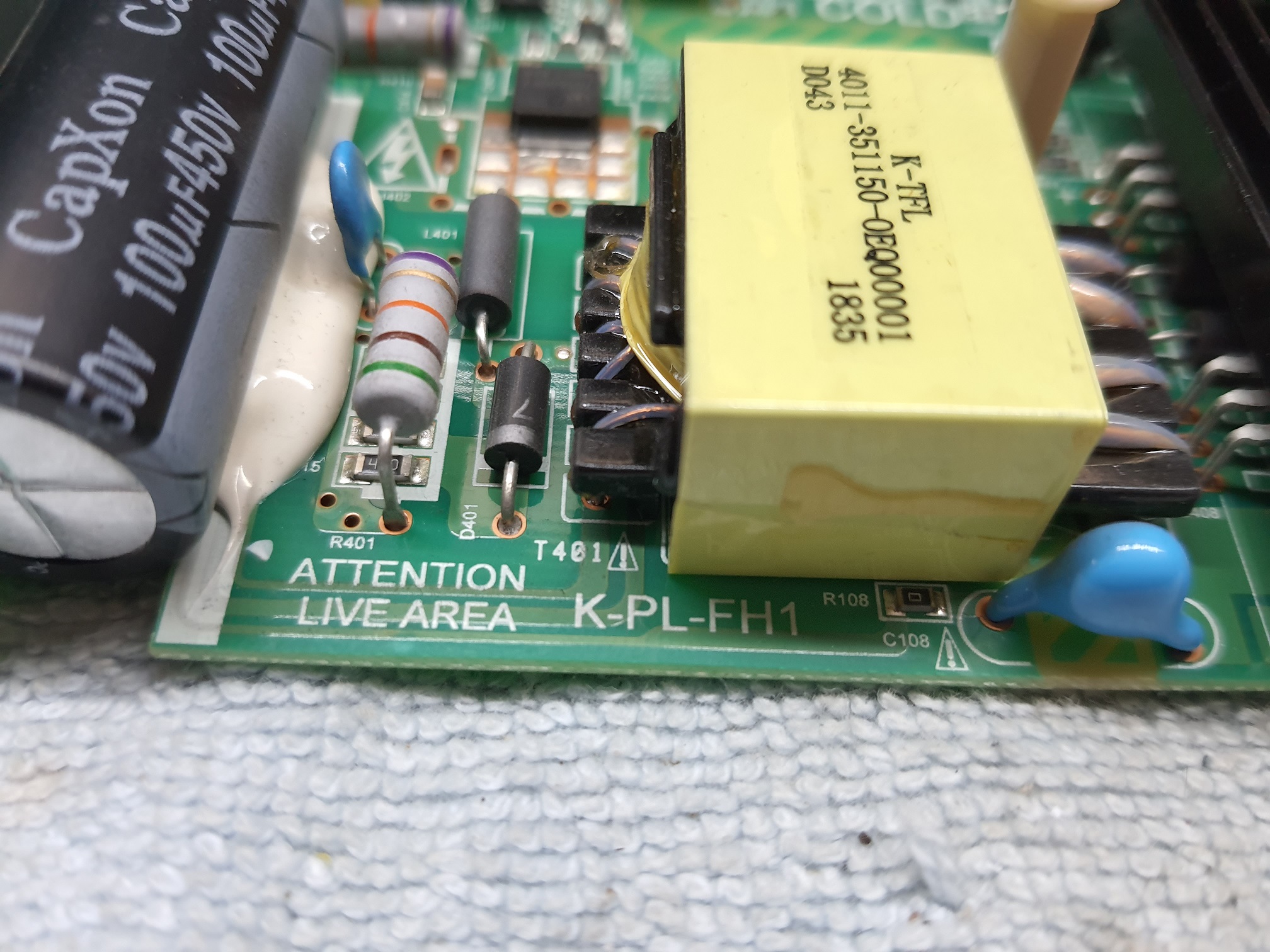 ซ่อมโทรทัศน์ LED-TV ยี่ห้อ ACONATIC รุ่น 49US533AN อาการขึ้นภาพ logo แล้วเครื่องดับ