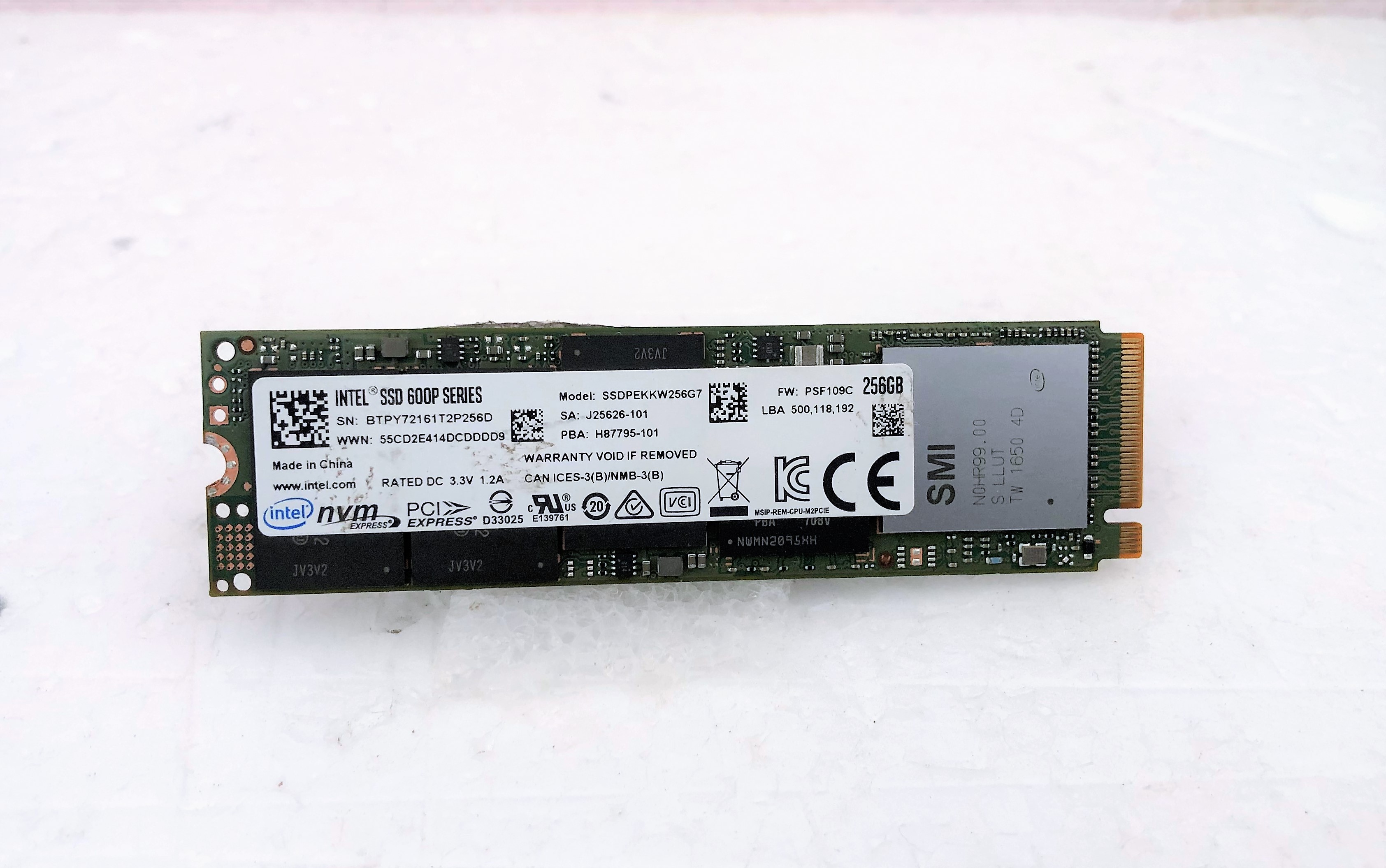 Intel M.2 NVMe 600p Series 256GB
