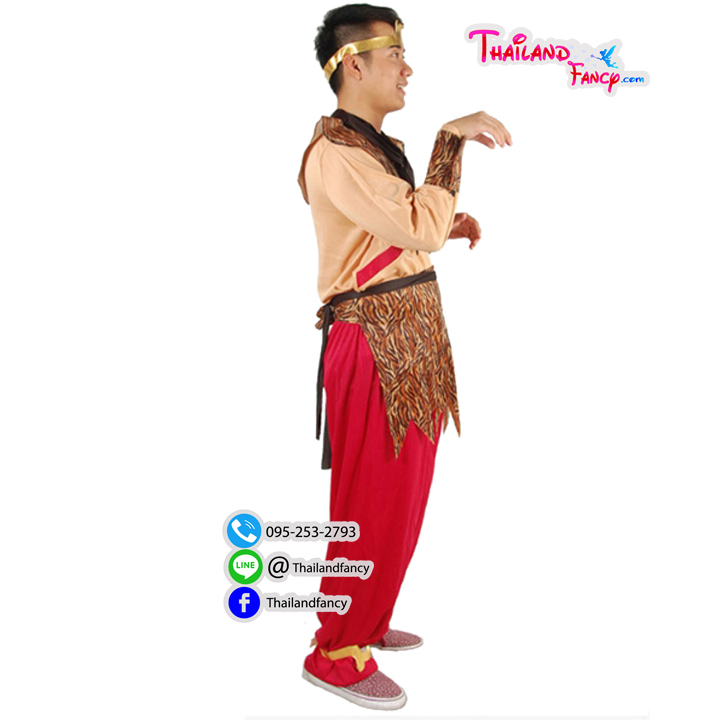 ชุดเช่าแฟนซีผู้ชาย ชุดหนังจีนไซอิ๋ว ชุดศิษย์พระถังซัมจั๋ง ชุดภาพยนตร์จีนโบราณ ชุดหงอคง The Monkey King Cosplay ชุดเฮ่งเจีย ชุดเช่าซุนหงอคง สีน้ำตาล-แดง