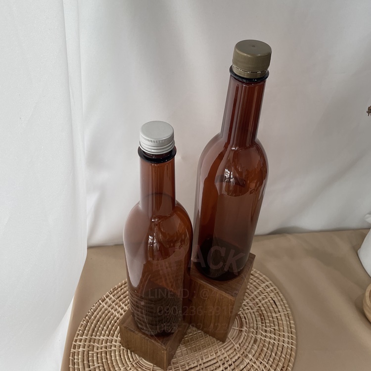 ขวดพลาสติกPET 750ml รุ่นน้ำหวาน สีชา