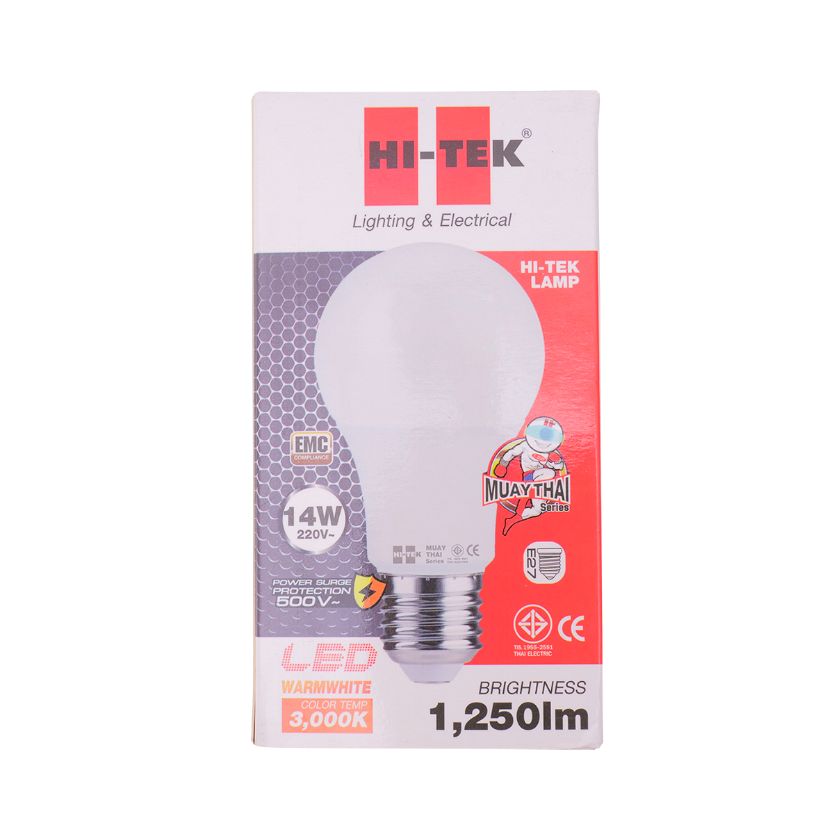 HI-TEK หลอดไฟ LED มวยไทย E27 14 วัตต์ (Warm White)