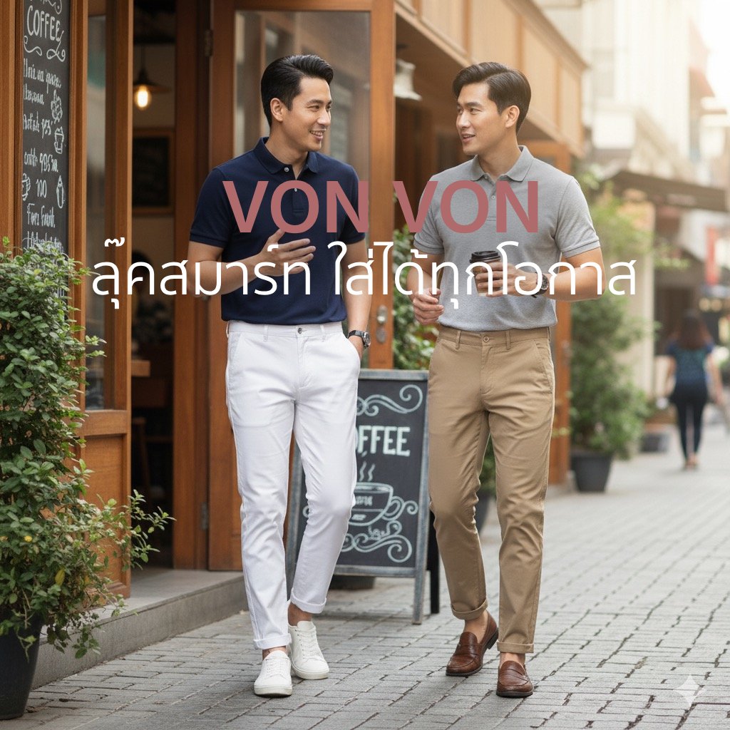 [VON VON] ชิโน่ขายาว เอวขยาย - Expandable Waist Chino 2024