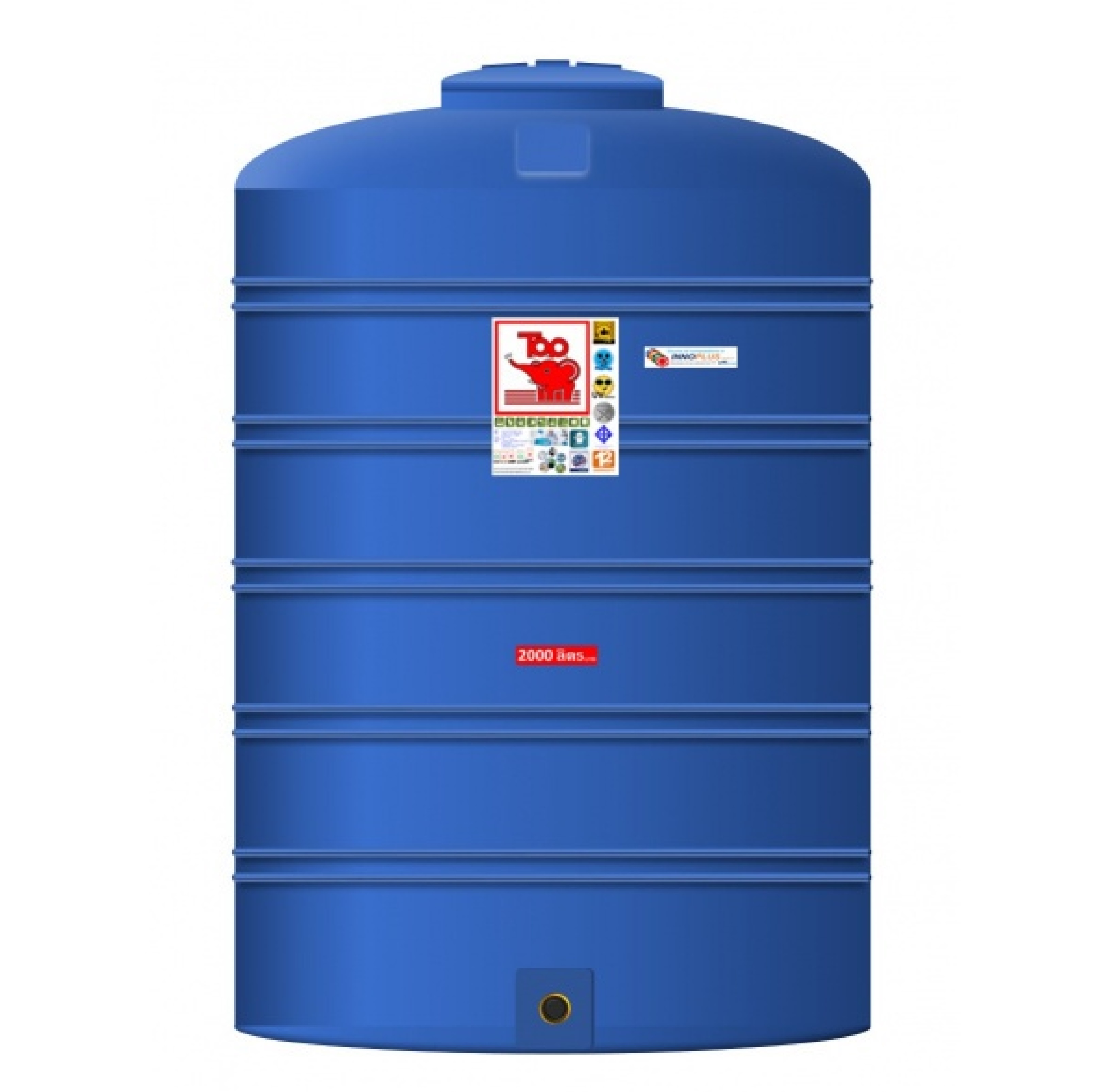 TOP ถังเก็บน้ำบนดิน 2000L รุ่น TOT-2000L รับประกัน 12 ปี
