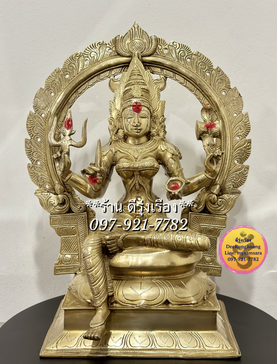 พระแม่มารีอัมมัน 4 พระกร ประทับบัลลังก์ **สูง 18 นิ้ว**