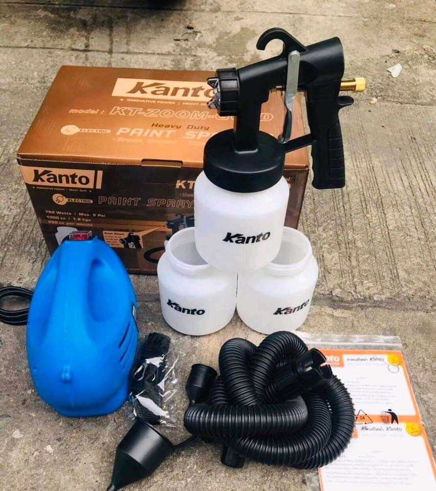 กาพ่นสีไฟฟ้ายี่ห้อ KANTO รุ่น KT-ZOOM-GOLD (รุ่นถังพลาสติก) แต่แถมมากกว่าเดิม รวม 3 ถัง