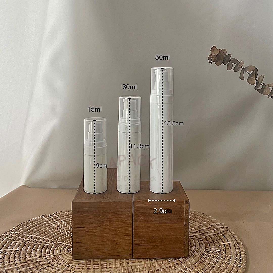 ขวดพลาสติกสูญญากาศ ขนาด 15ml/30ml/50ml ฝาปั๊มเซรั่ม / ฝาสเปรย์