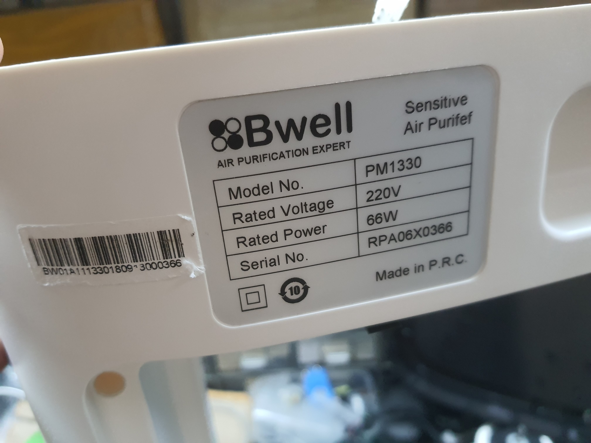 ล้างเครื่องฟอกอากาศ ยี่ห้อ BWELL รุ่น PM1330
