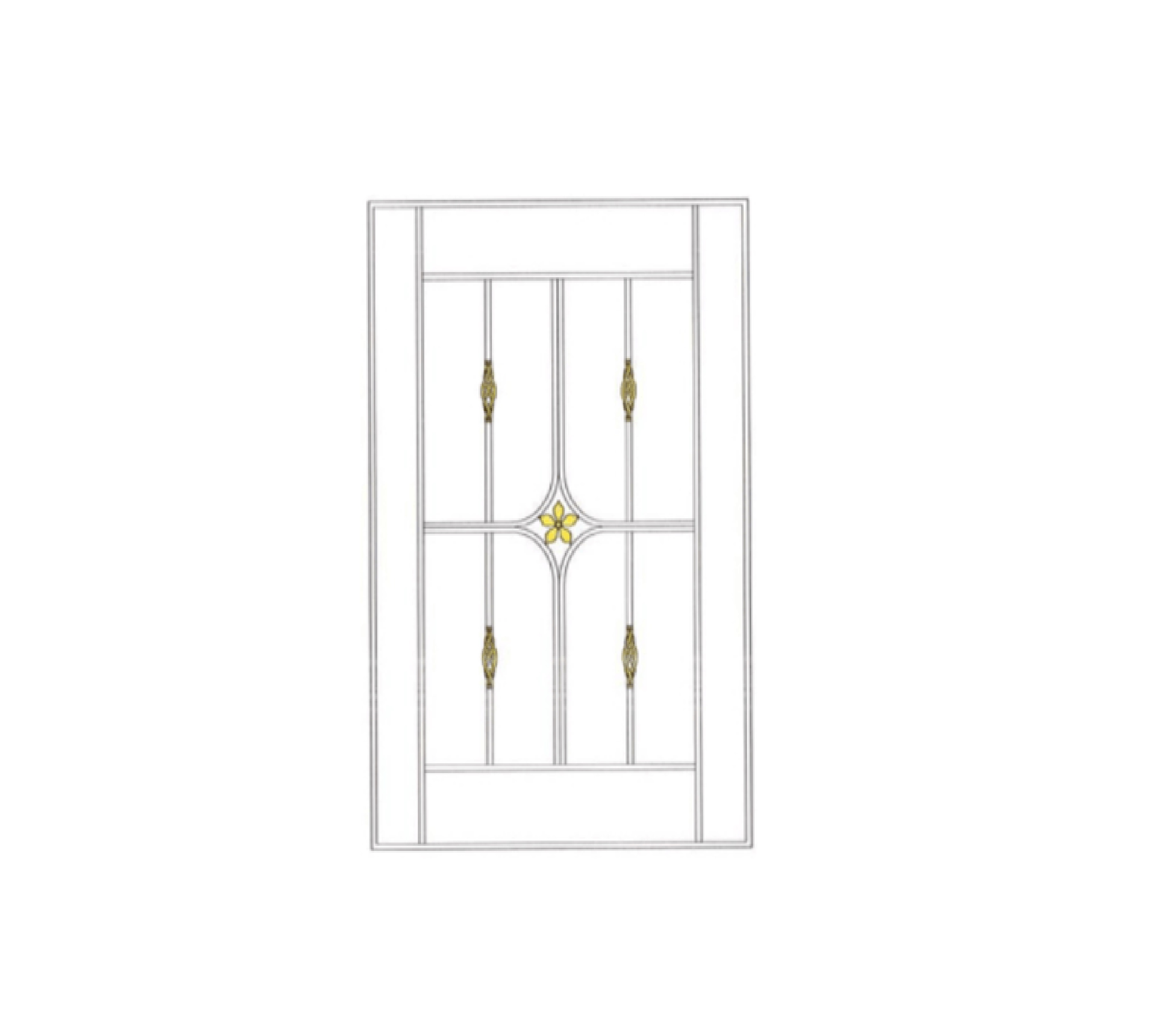 ลินเนียร์ เหล็กดัดหน้าต่าง IWC8757 (ติดครอบ) 80x50ซม. สีขาว