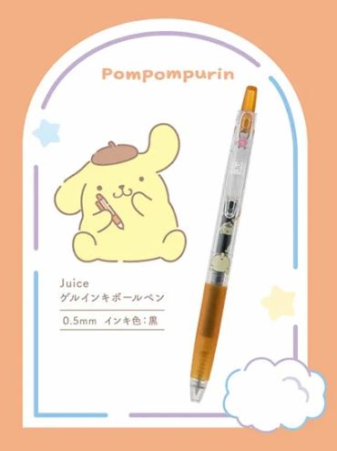 Pilot SANRIO Characters Juice pen Pompompurin ปอมปอมปุริน ปากกาลูกลื่นหมึกเจล สีดำ 0.5 mm ซานริโอ้ ของแท้จาก ช้อปซานริโอ้ ญี่ปุ่น SANRIO SHOP MADE IN JAPAN