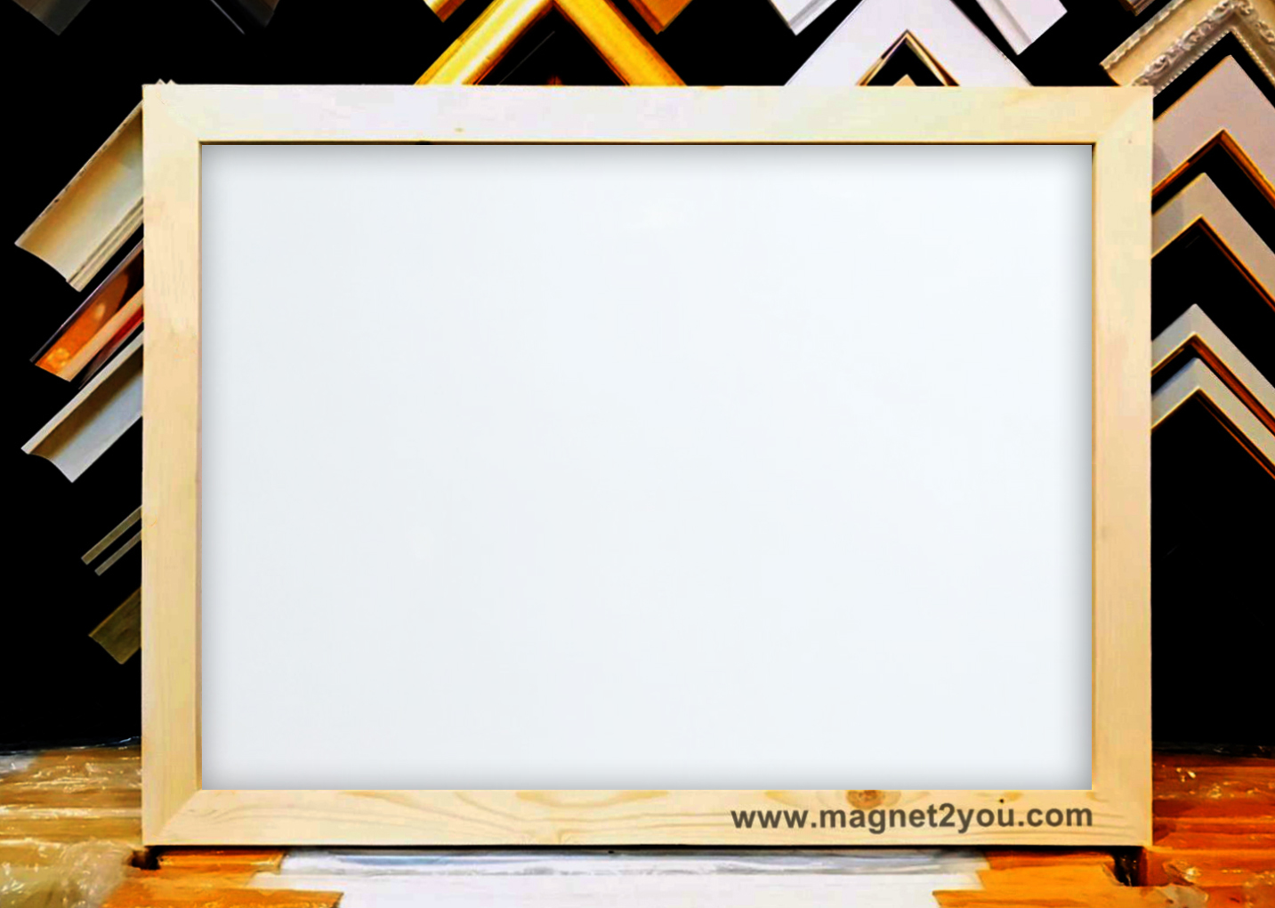 กระดานไวท์บอร์ด 60x80 ติดผนังเลือกสีกรอบได้