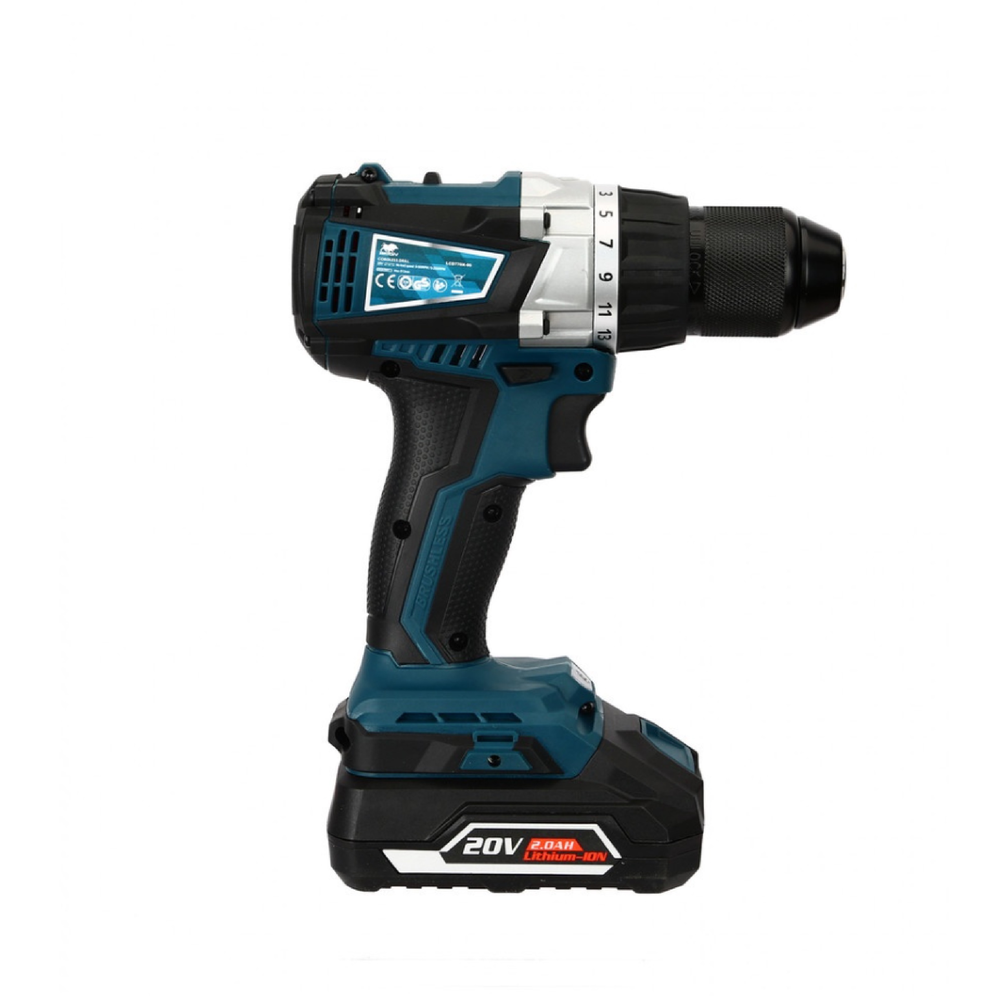 BISON สว่านไร้สาย 13 มม. Brushless 20V พร้อมอุปกรณ์13ชิ้น รุ่น LCD770X-9S