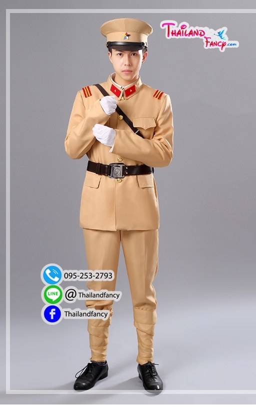 ชุดเช่าแฟนซีผู้ชาย ชุดเช่าทหารญี่ปุ่น ชุดเครื่องแบบทหารโกโบริ ชุดทหารสงครามโลก ชุดเช่านายทหารญี่ปุ่นสีกากีรุ่นกางเกงเดฟ