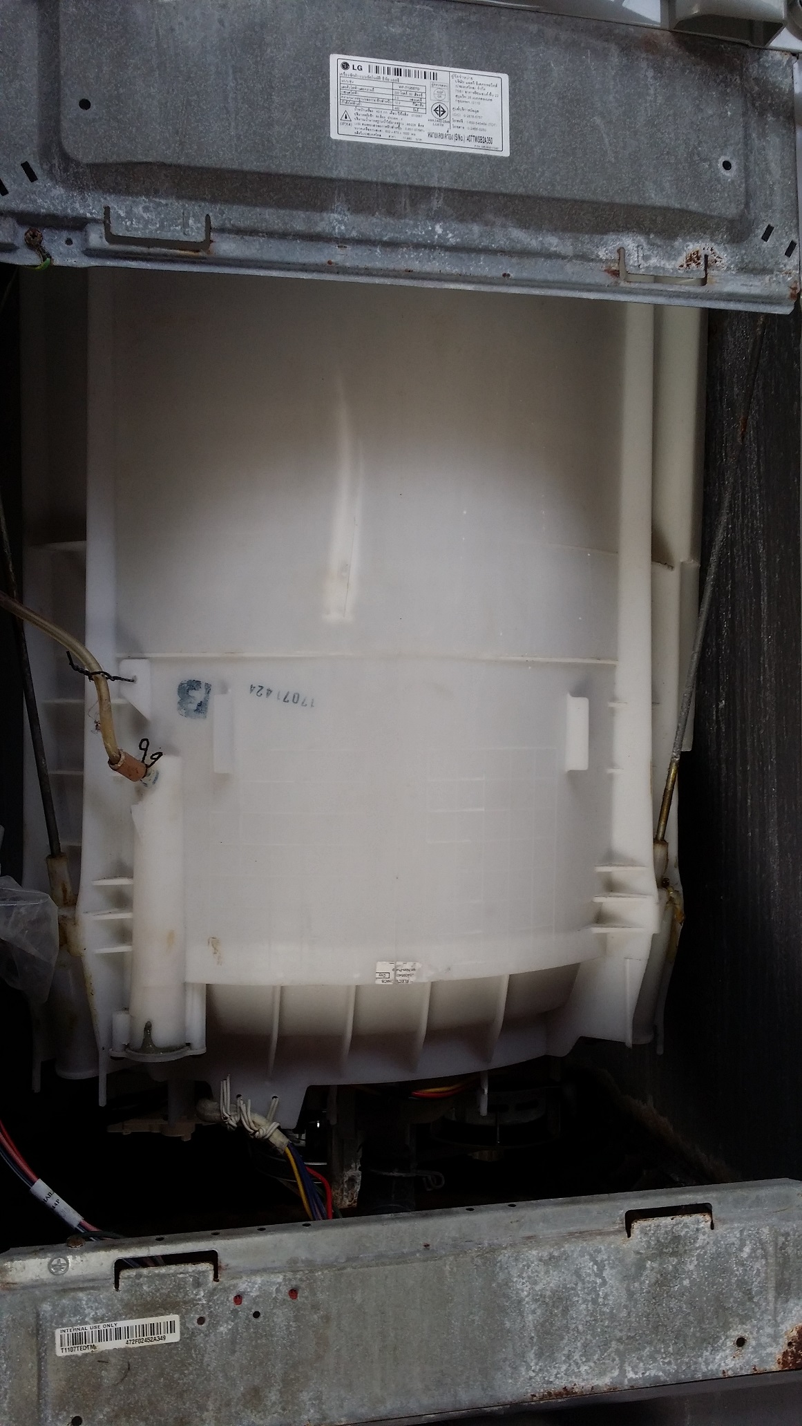 ซ่อมเครื่องซักผ้า ยี่ห้อ LG รุ่น WF-T1255TD อาการน้ำเข้าแต่ไม่ซัก