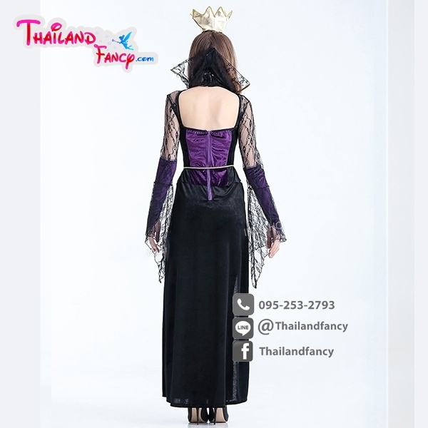 ชุดแฟนซีผู้หญิงสำหรับเช่า เช่าชุดแฟนซีแม่มดสโนว์ไวท์ ชุดแม่เลี้ยงสโนว์ไวท์ ชุดคอสเพลย์แม่มดการ์ตูนสโนว์ไวท์