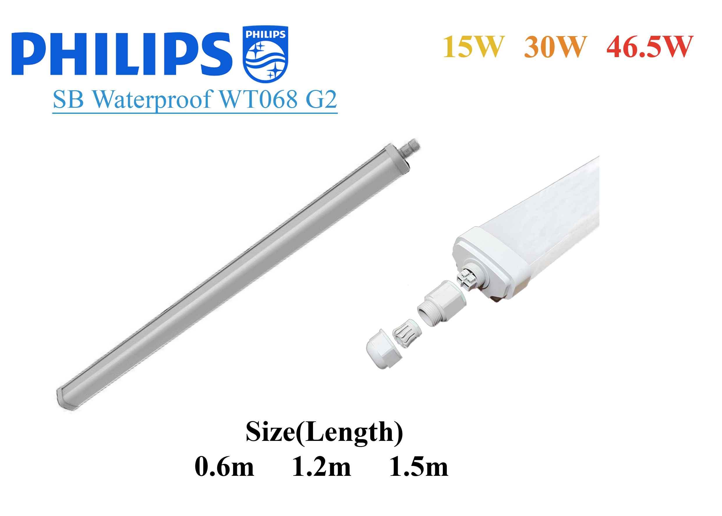 โคมไฟกันน้ำกันฝุ่น WT068C G2 PHILIPS