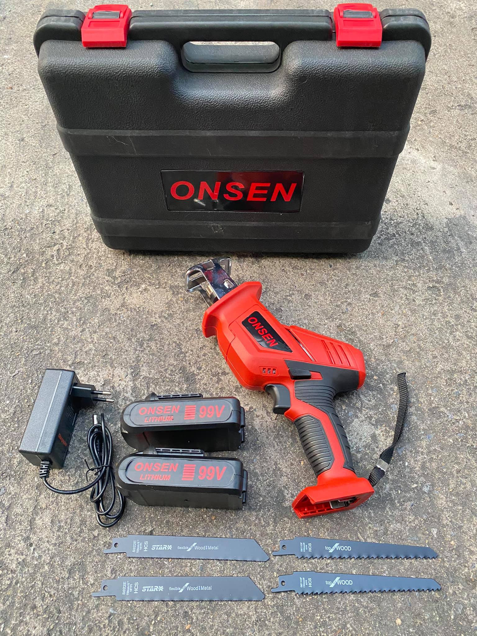 เลื่อยชักไร้สาย Onsen ขนาด 99V (ถ่าน 2 ก้อน) แถมใบ 4 ใบ