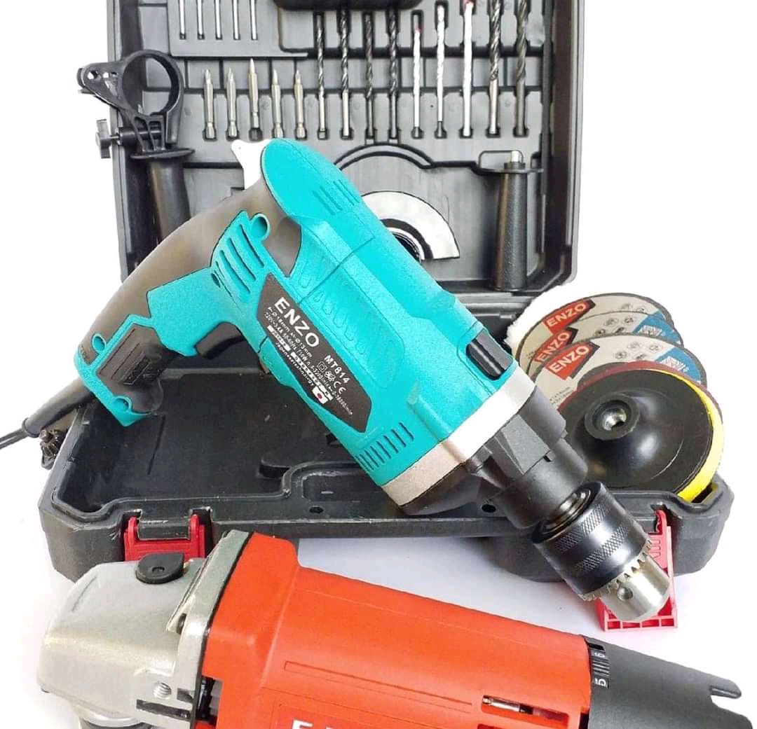 สว่าน 5 หุน + หินเจีย 4 นิ้ว ENZO พร้อมอุปกรณ์ในกล่อง