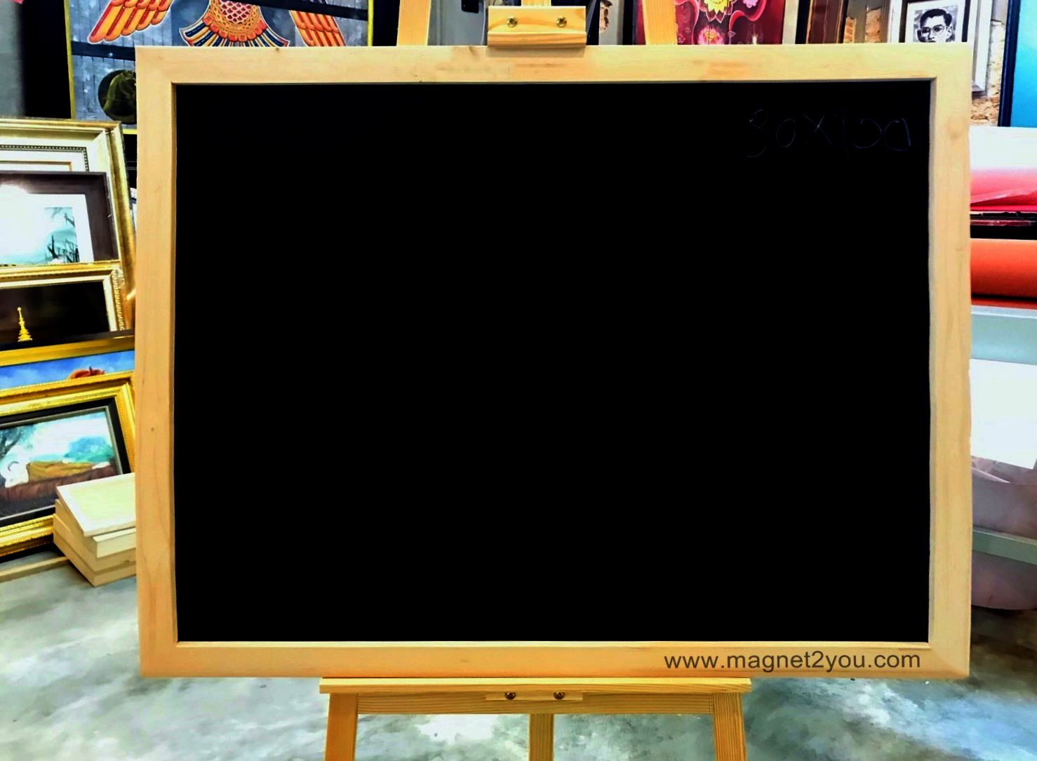 กระดานดำติดผนัง เลือกสีกรอบได้ ขนาด 80x100