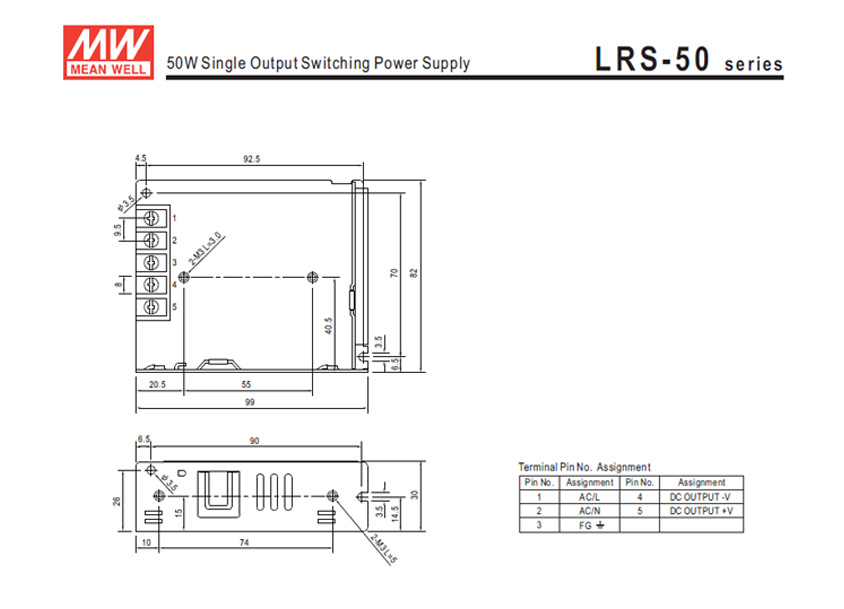 หม้อแปลง Switching Meanwell 75W 12/24Vdc