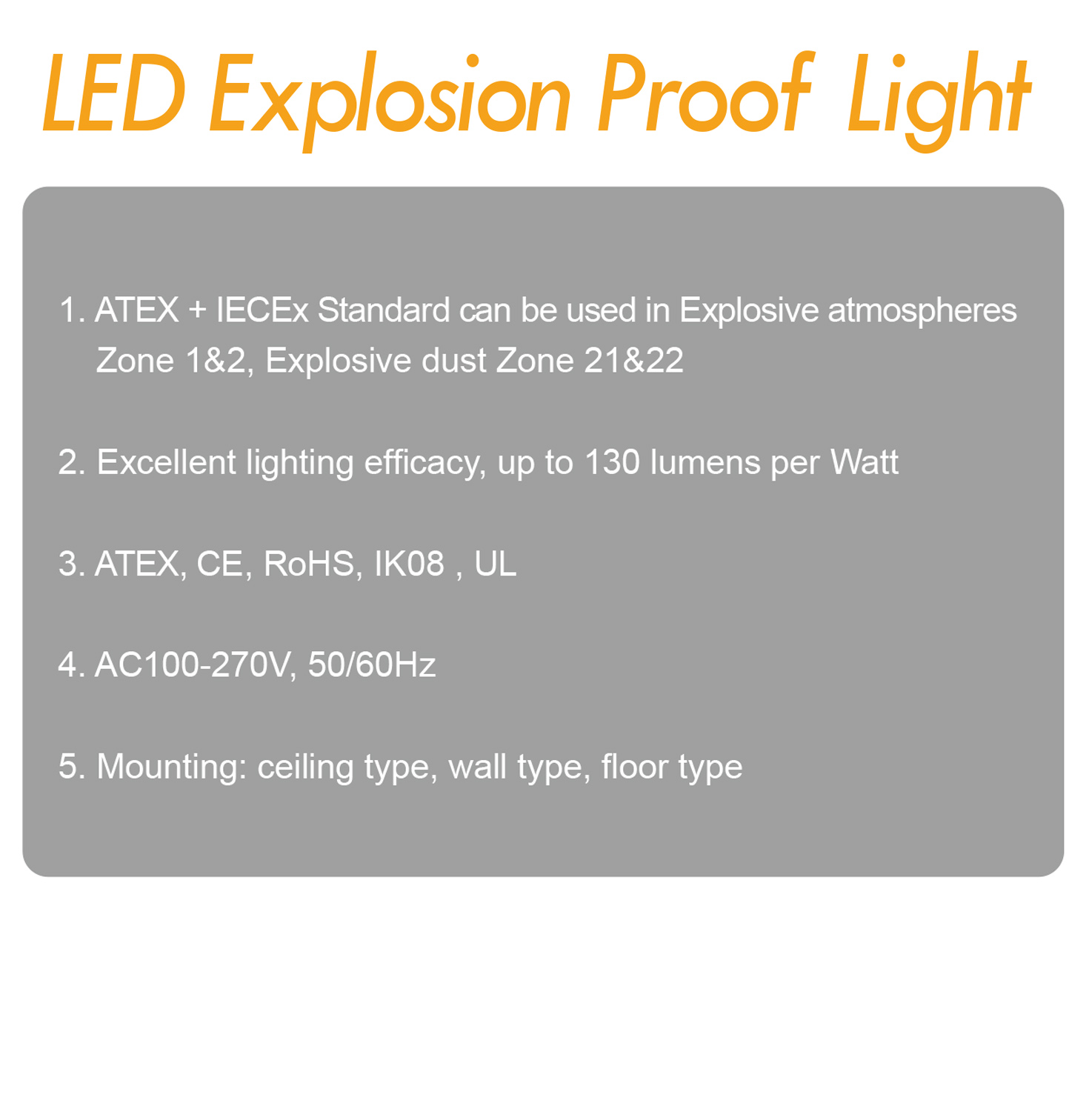 โคมกันระเบิด LED Floodlight 100W,120W,150W,200W