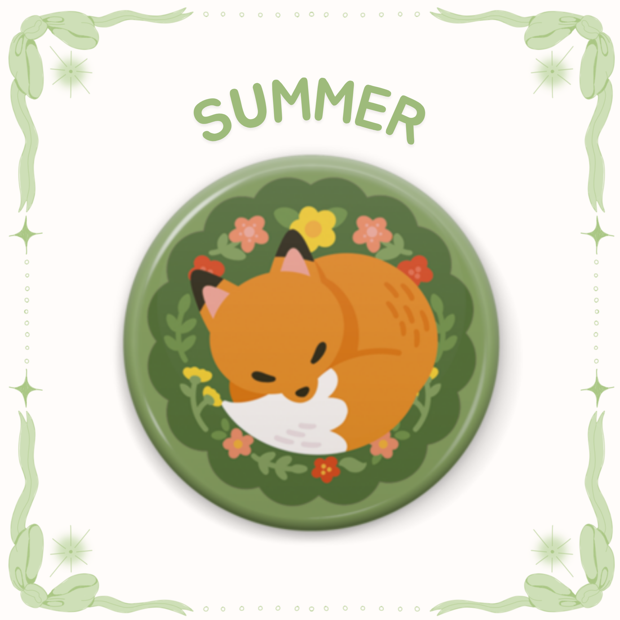 (Pre-order) เข็มกลัดจิ้งจอก (เคลือบวิ้ง/ไม่วิ้ง) - 3.22 cm