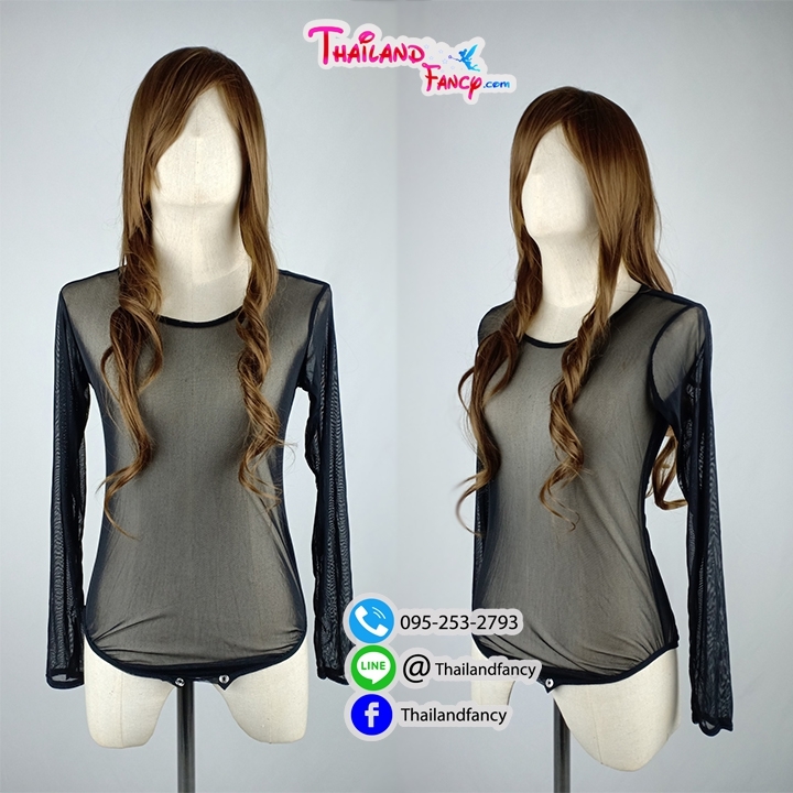ชุดแฟนซี ชุดแต่งคอสเพลย์ Body Suit Stocking ชุดกันโป๊ ชุดบอดี้สูท ชุดเสื้อซับใน ชุดบอดี้สูทผ้าตาข่ายจิ๋วยืด4ด้าน สีดำ