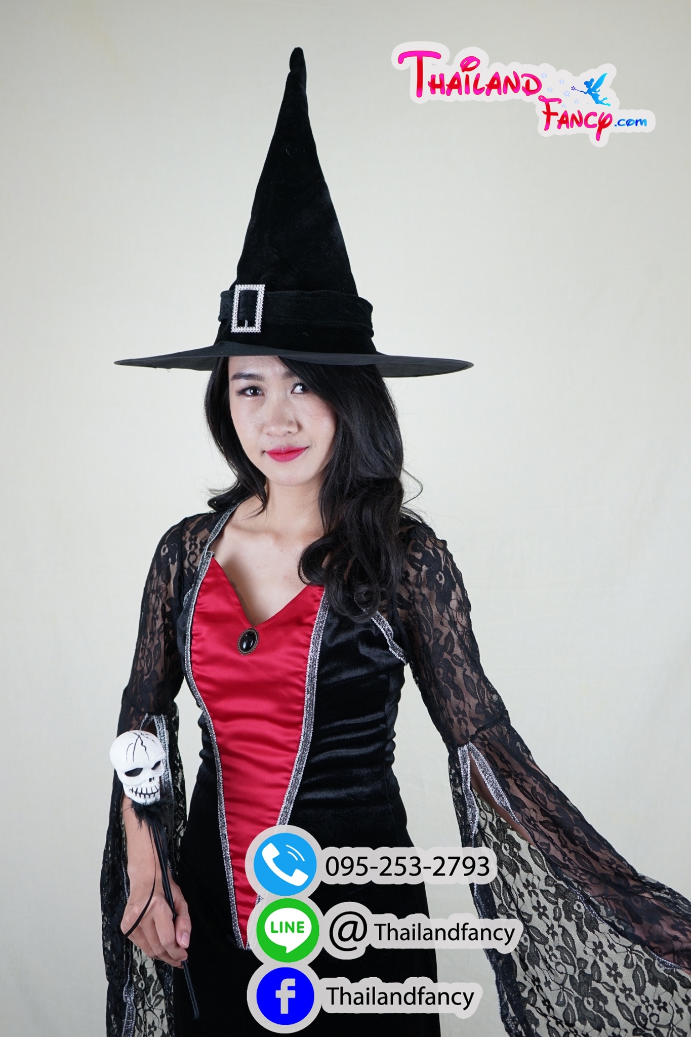 ชุดเช่าแฟนซีผู้หญิง ชุดเช่าแม่มดผู้หญิง ชุดนักเวทย์ผูหญิง ชุดแม่มดฮาโลวีน ชุดแม่มดซอมบี้ ชุดเดวิลผีดิบ ชุดราชินีแม่มด เดรสดำแดงโปรงทรงเมอเมด