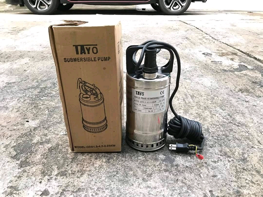 ไดโว่ ดูดน้ำ ดูดส้วม ยี่ห้อ Tayo ขนาด 1 นิ้ว ตัวเล็ก เส้นผ่าศูรย์กลางตัวปั๊ม 4.5 นิ้