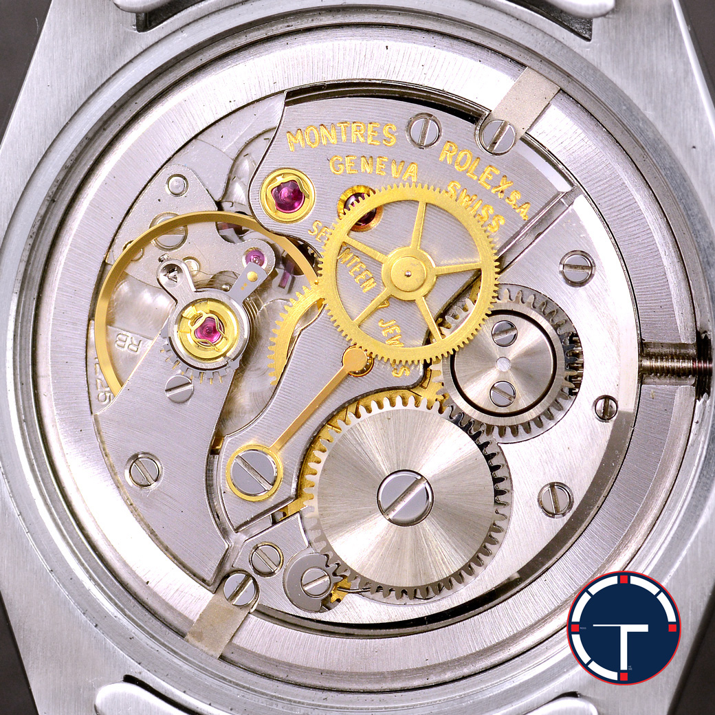 Rolex Oyster Ref.6427 หน้าปัดสีฟ้า ขอบรางรถไฟ สายOysterแท้แบบม้วน นาฬิกาปี1975 ไขลาน ขนาด 34 mm