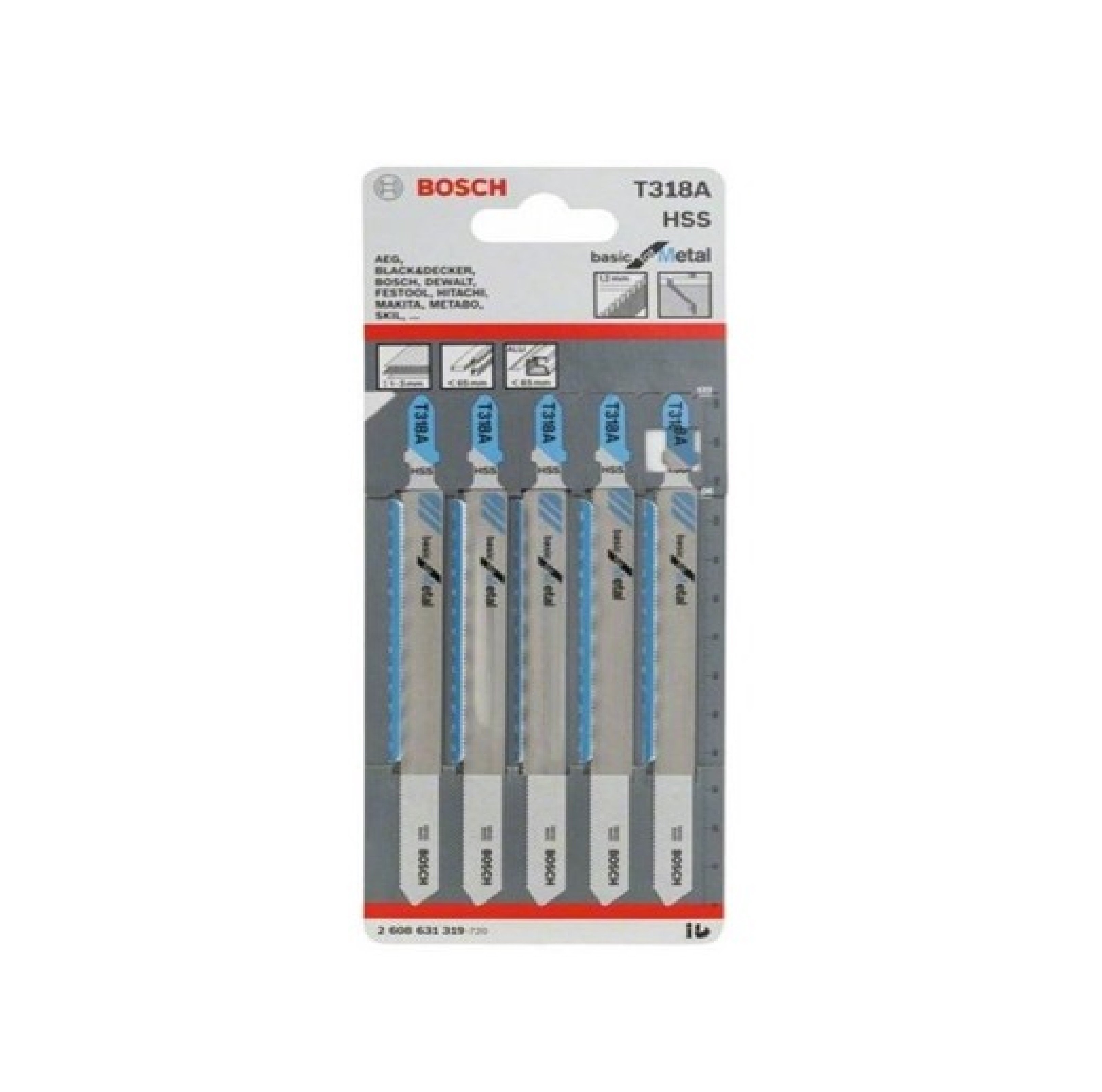 ใบเลื่อยจิ๊กซอ T318A BOSCH (แพค5ใบ)