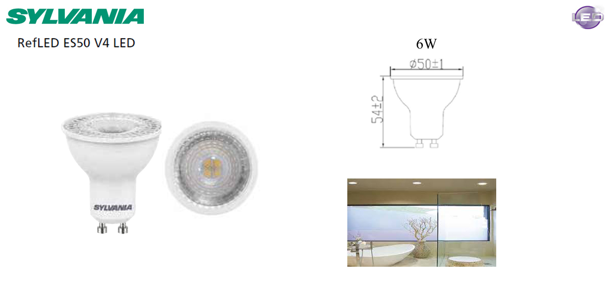 หลอดไฟ RefLED ES50 6W 220V SYLVANIA