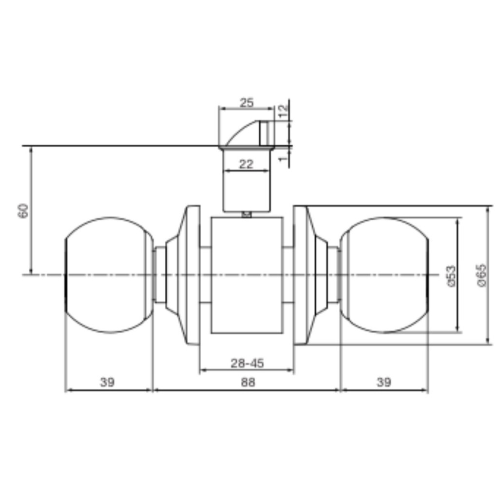 ลูกบิดประตูสแตนเลส HAFELE 489.93.091 สำหรับประตูห้องน้ำ
